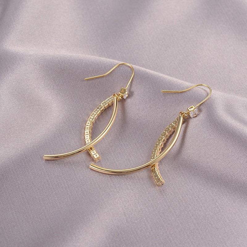 Gold Color Irregular Dangling Earrings