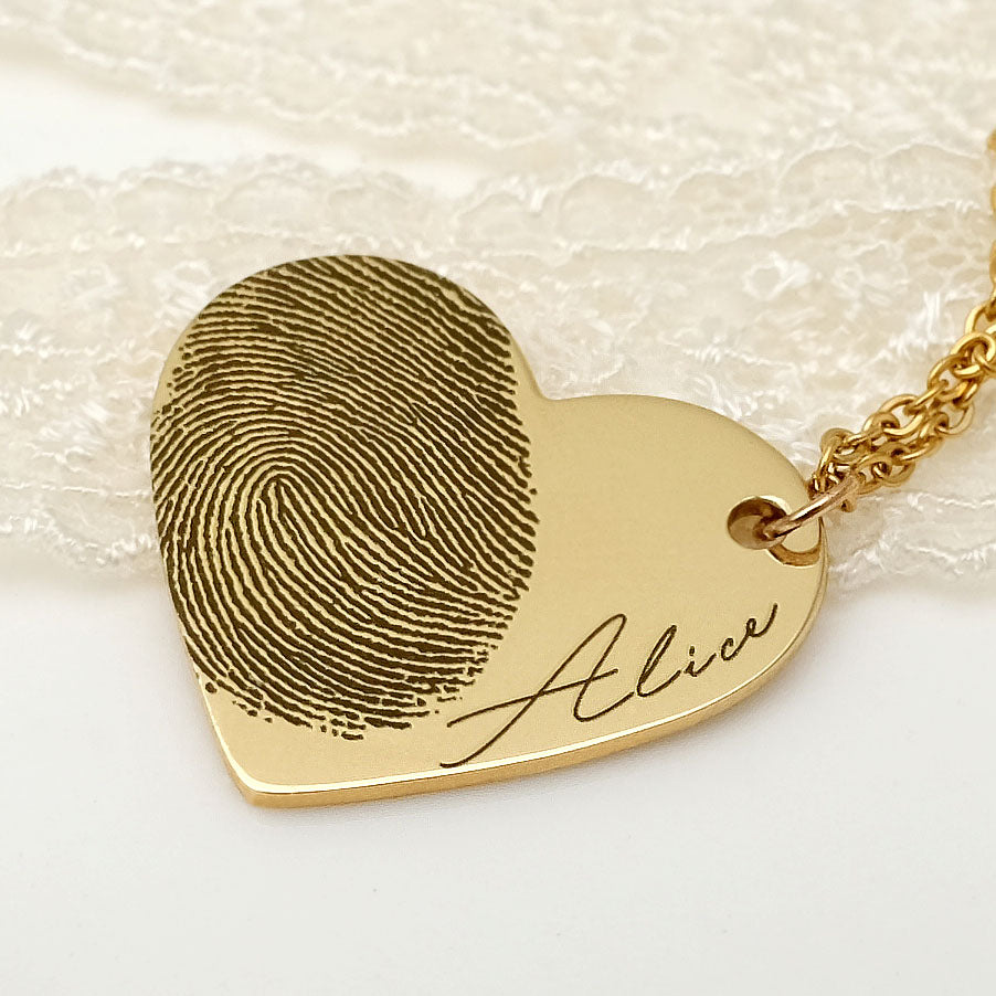 Personalized Fingerprint Name Necklace