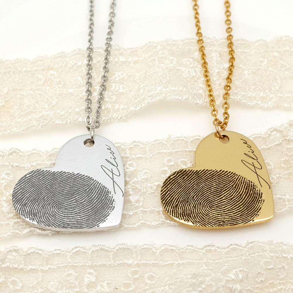 Personalized Fingerprint Name Necklace