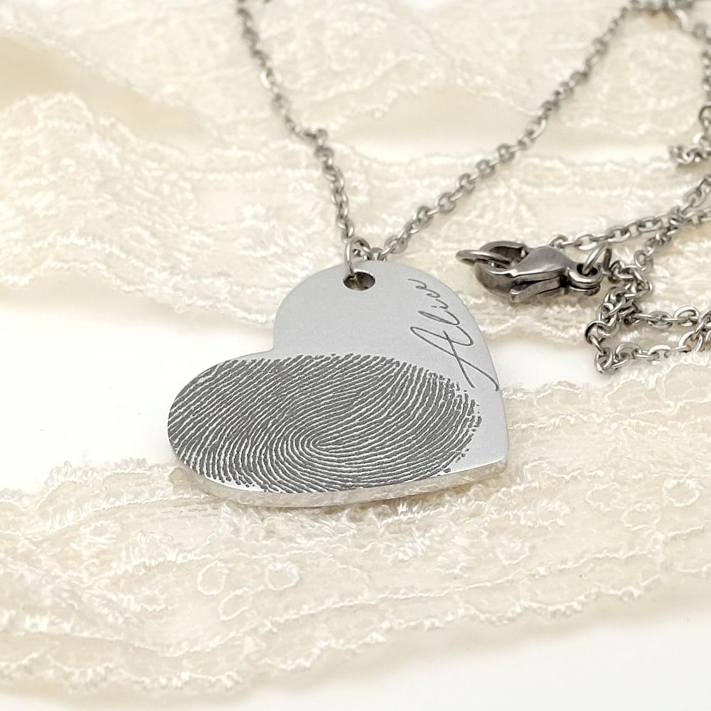 Personalized Fingerprint Name Necklace