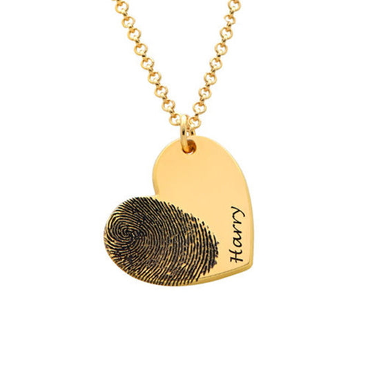 Personalized Fingerprint Name Necklace