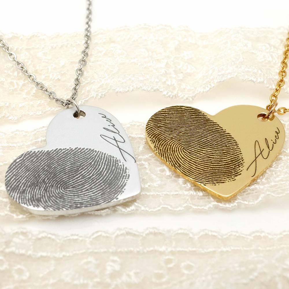 Personalized Fingerprint Name Necklace