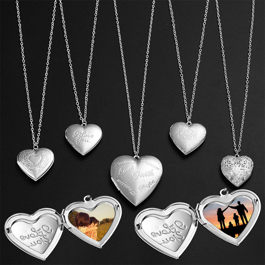 Personalized Necklace as a Heart-shaped Photo Frame Pendant