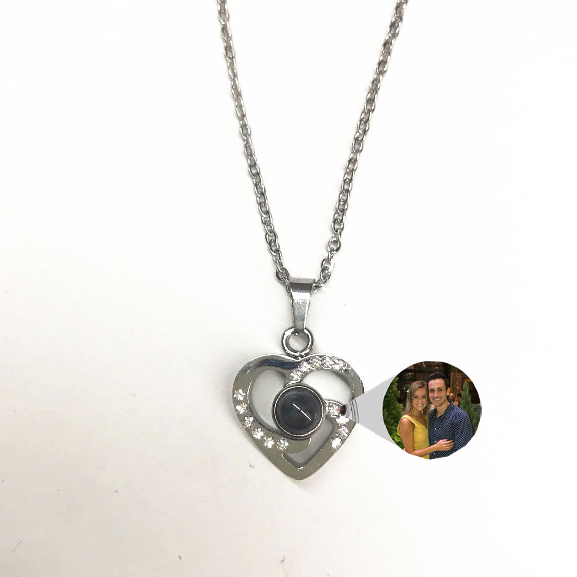 Silver Personalized Photo Projection Necklace