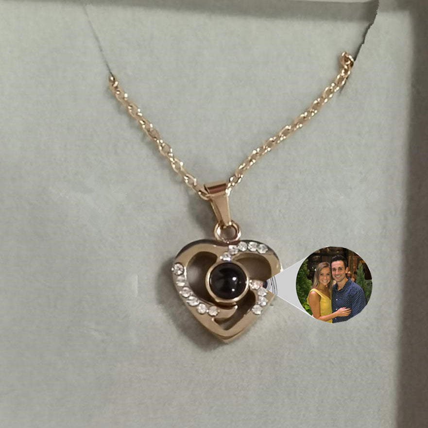 Silver Personalized Photo Projection Necklace