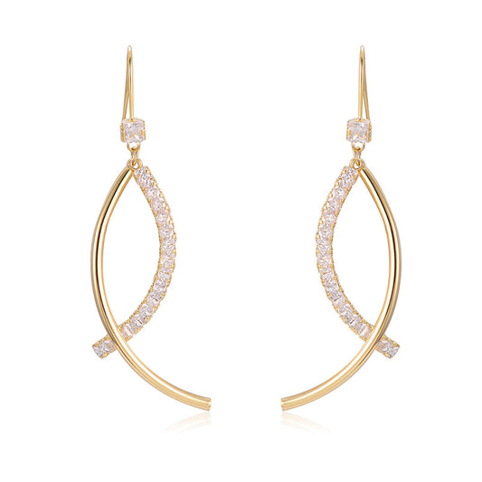 Gold Color Irregular Dangling Earrings