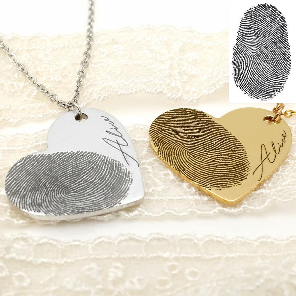 Personalized Fingerprint Name Necklace