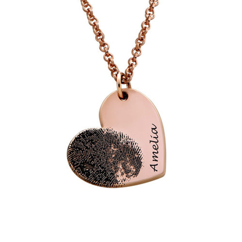 Personalized Fingerprint Name Necklace