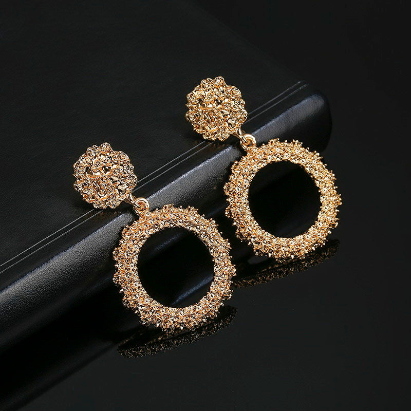 Sparkling Party Style Metal Round Earrings