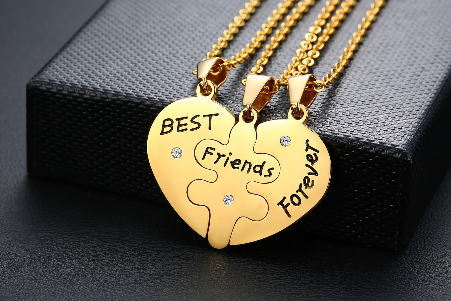 Stainless Steel Pendant Friendship Necklaces for 3