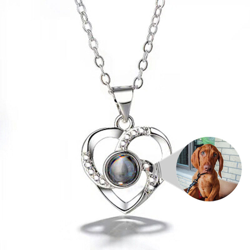 Silver Personalized Photo Projection Necklace