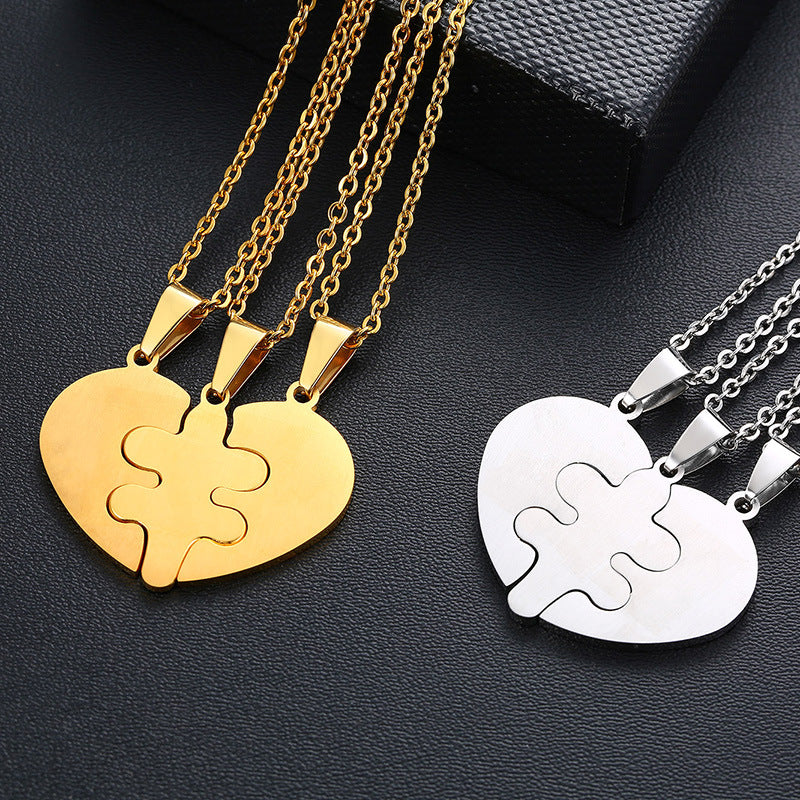 Stainless Steel Pendant Friendship Necklaces for 3