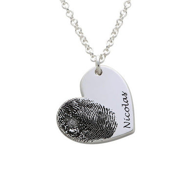 Personalized Fingerprint Name Necklace