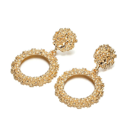 Sparkling Party Style Metal Round Earrings