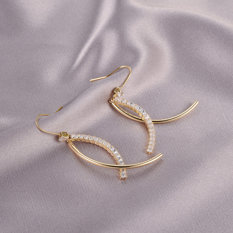 Gold Color Irregular Dangling Earrings