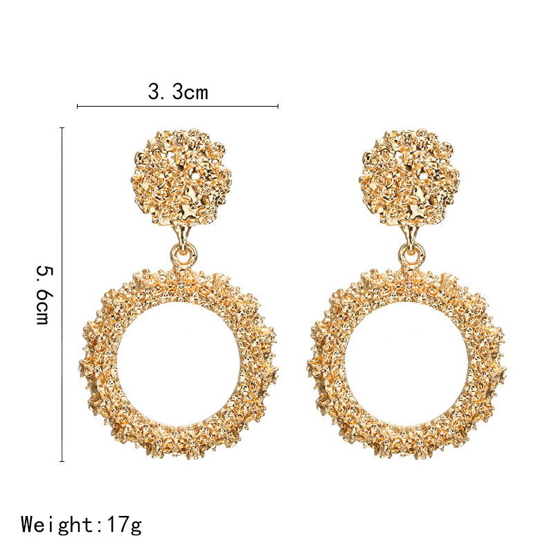 Sparkling Party Style Metal Round Earrings