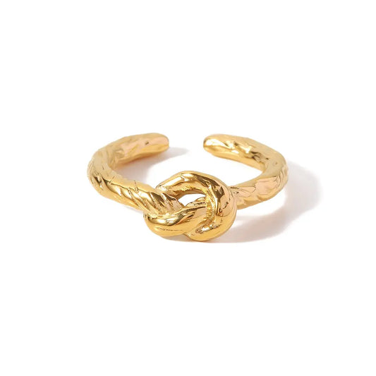 18k Gold Plated Stainless Steel Knot Ring