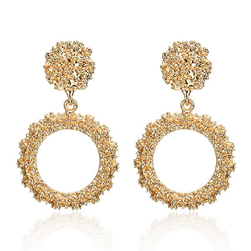 Sparkling Party Style Metal Round Earrings