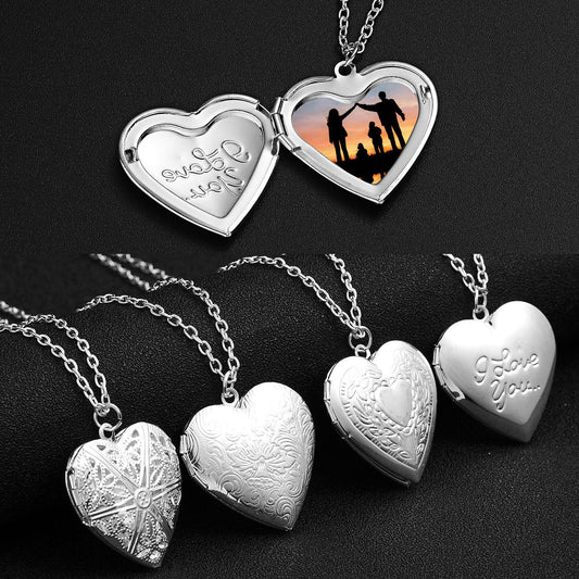 Personalized Necklace as a Heart-shaped Photo Frame Pendant