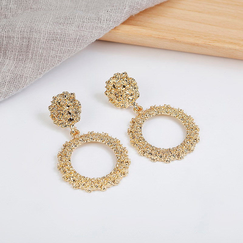 Sparkling Party Style Metal Round Earrings